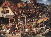 BRUEGEL, Pieter the Elder Netherlandish Proverbs oil on canvas